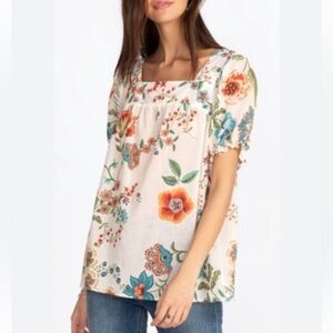 Johnny Was EKRU ARDELL PUFF SLEEVE TOP